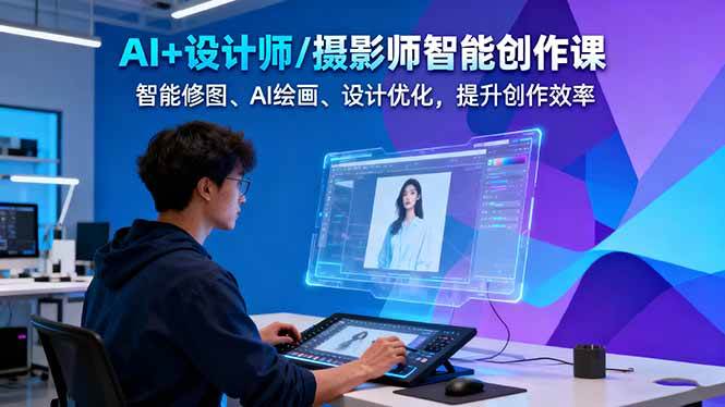 AI+设计师/摄影师智能创作课:智能修图、AI绘画、设计优化,提升创作效率-翻身站