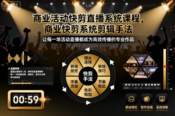 商业活动快剪直播系统课程，商业快剪系统剪辑手法-翻身站