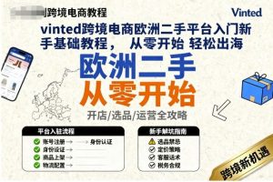 vinted跨境电商欧洲二手平台入门新手基础教程，从零开始轻松出海-翻身站