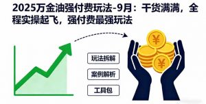 2025万金油强付费玩法-9月：干货满满，全程实操起飞，强付费最强玩法-翻身站