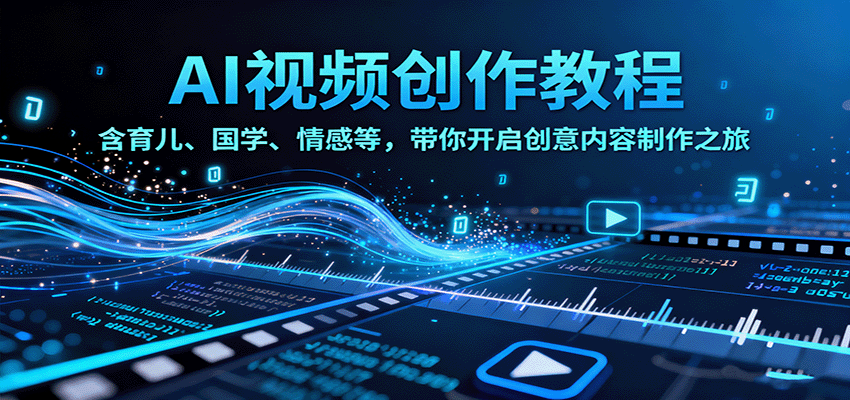 图片[1]-AI视频创富课，含育儿、国学、情感等，带你开启创意内容制作之旅-翻身站