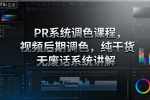PR系统调色课程，视频后期调色，纯干货无废话系统讲解-翻身站