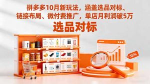 拼多多10月新玩法，涵盖选品对标、链接布局、微付费推广，单店月利润破5万-翻身站