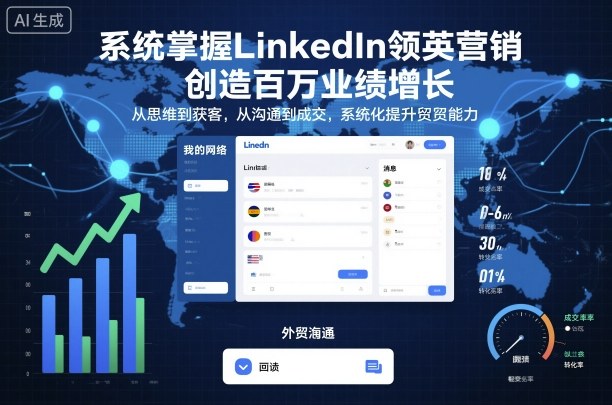 系统掌握LinkedIn领英营销，创造百万业绩增长，从思维到获客，从沟通到成交，系统化提升外贸能力-翻身站