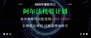 阿尔法托管计划 单账号月入3000-5000，长期稳定项目，新手小白轻松上手。-翻身站