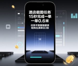 酒店截图任务，15秒完成一单，一单0.6米，任务不限量随便接，矩阵拉满单日3张【揭秘】-翻身站