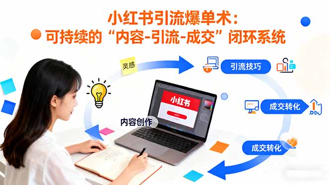 小红书引流爆单术：构建一套低成本 可持续的“内容-引流-成交”闭环系统-翻身站