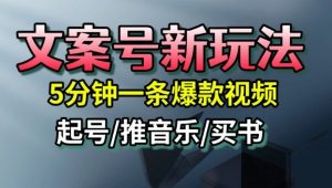 文案号新玩法，5分钟一条爆款视频，流量高，起号快，多方位变现-翻身站