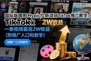国际版醒图Hypic拉新项目TikTok推广教学,一条视频最高2W收益(附推广入口和教学)-翻身站