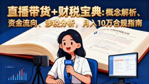 直播带货+财税宝典：概念解析、资金流向、涉税分析，月入10万合规指南-翻身站