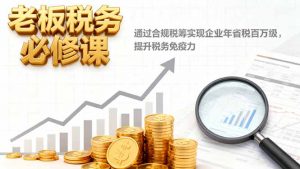 老板税务必修课,通过合规税筹实现企业年省税百万级,提升税务免疫力-翻身站