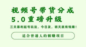 视频号带货分成5.0重磅升级,三天暴利起号玩法,今日发,明天就有钱赚...-翻身站