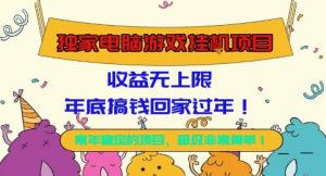 独家电脑游戏挂G项目，常年稳定，收益无上限，年底搞钱回家过年【揭秘】-翻身站