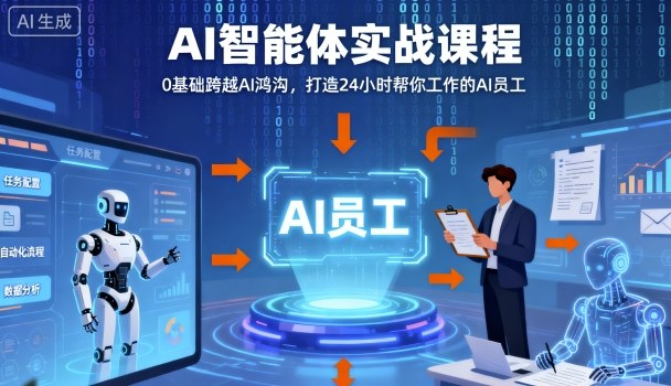 Ai智能体实战课程，0基础跨越Ai鸿沟，打造24小时帮你工作的Ai员工，打破常规，以实战定义Ai-翻身站