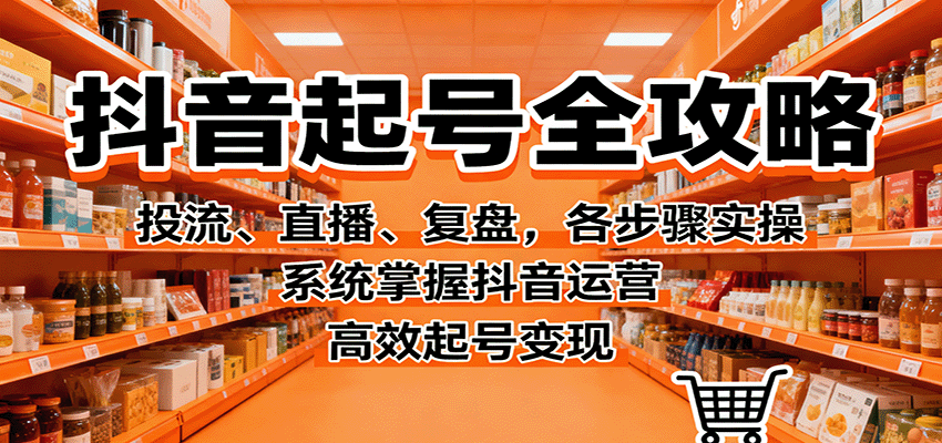 抖音起号全攻略，投流、直播、复盘，各步骤实操，系统掌握抖音运营，高效起号变现-翻身站