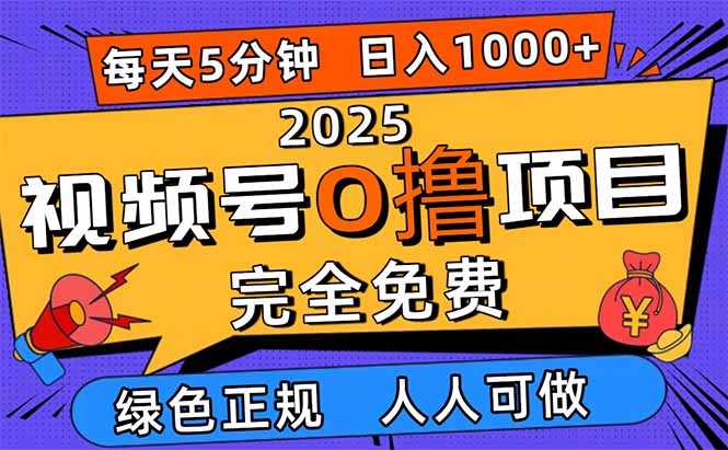 2025视频号0撸项目,5分钟一个号,日入1000+,人人可做-翻身站