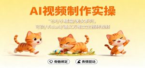 AI视频制作实操,飞天/小橘猫/美女系列,可灵/ViduAl/通义万相文生图转视频-翻身站