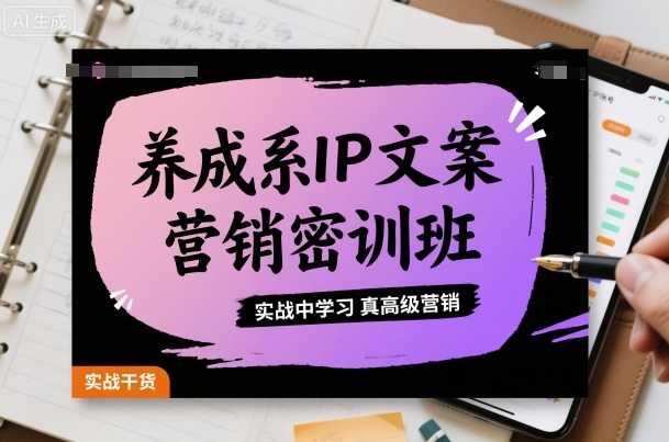 养成系IP文案营销密训班，实战中学习真高级营销-翻身站