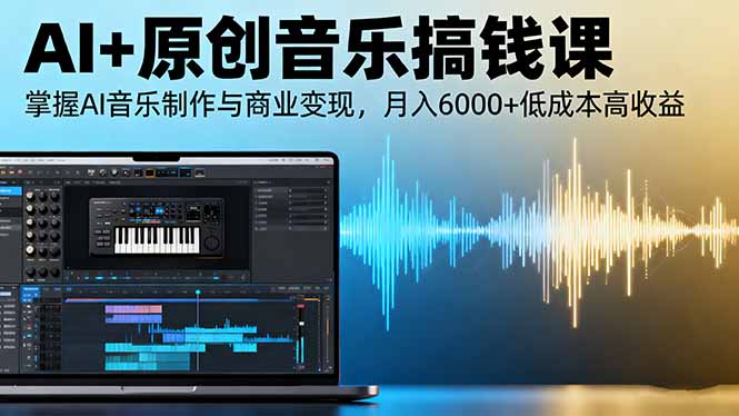 AI+原创音乐搞钱课：掌握AI音乐制作与商业变现，月入6000+低成本高收益-翻身站