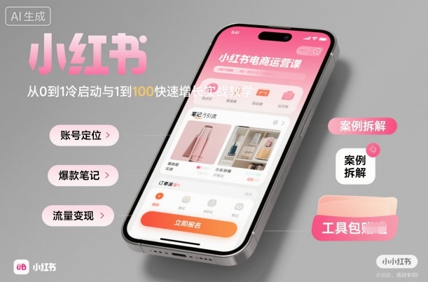 小红书电商运营课：从0到1冷启动与1到100快速增长实战教学-翻身站