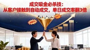 吸金成交营销必杀技:从客户接触到自动成交,单日成交率翻3倍-翻身站