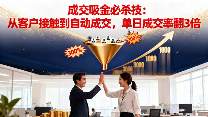 吸金成交营销必杀技：从客户接触到自动成交，单日成交率翻3倍-翻身站