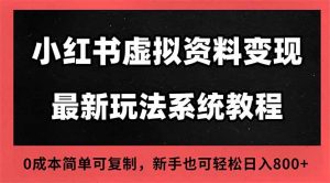 2025小红书虚拟资料最新开店运营教程，搜索流变现玩法，一人多店0成本...-翻身站