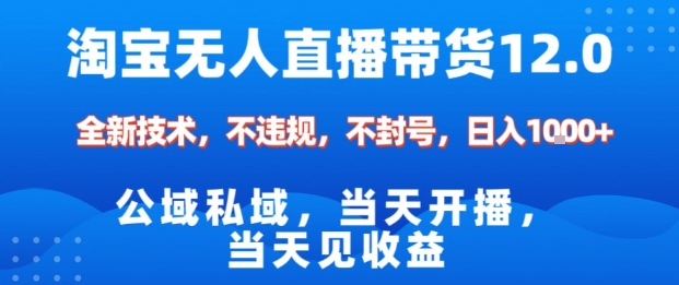 淘宝无人直播12.0，公域私域技术，不封号，不违规布局双十一流量风口，日入1k(独家技术)【揭秘】-翻身站