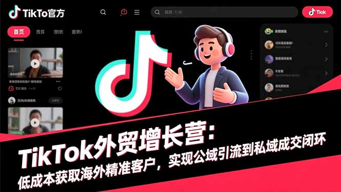 TikTok外贸增长营:低成本获取海外精准客户,实现公域引流到私域成交闭环-翻身站