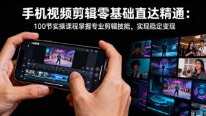 手机视频剪辑零基础直达精通：100节实操课程掌握专业剪辑技能，实现稳...-翻身站