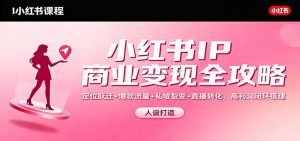 小红书IP商业变现全攻略：定位跃迁+爆款流量+私域裂变+直播转化，高利润闭环搭建-翻身站