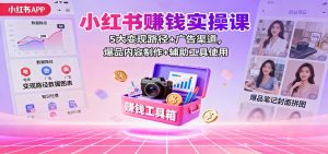 小红书赚钱实操课:5大变现路径+广告渠道,爆品内容制作+辅助工具使用-翻身站