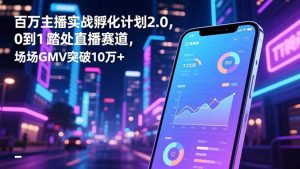 百万主播实战孵化计划2.0，0到1踏入直播赛道，场均GMV突破10万+-翻身站