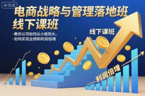 电商战略与管理落地班线下课，教你公司如何从小做到大，如何实现业绩和利润倍增【录音】-翻身站