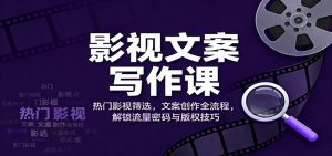 影视文案写作课：热门影视筛选，文案创作全流程，解锁流量密码与版权技巧-翻身站