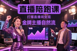 直播陪跑课，金牌主播自然流打爆直播间，复制高变现玩法-翻身站