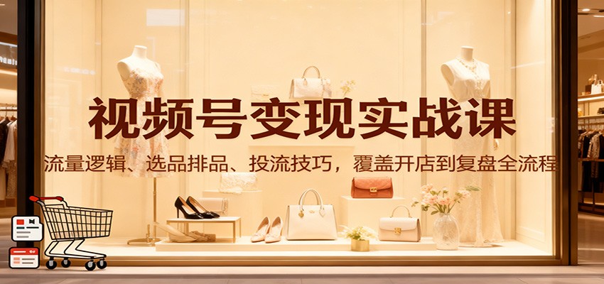 图片[1]-视频号变现实战课：流量逻辑、选品排品、投流技巧，覆盖开店到复盘全流程-翻身站