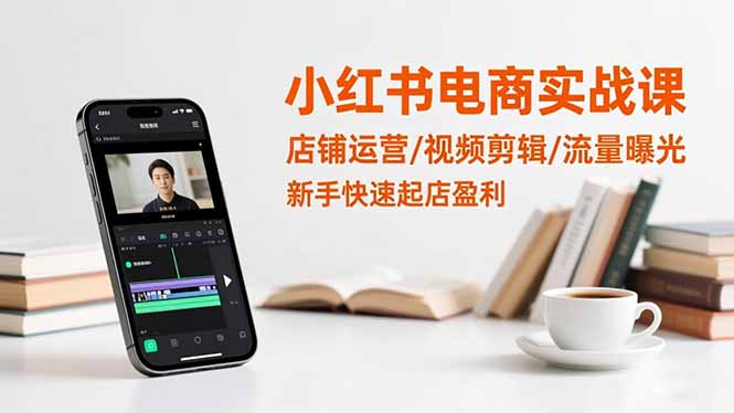 小红书电商实战课：店铺运营/视频剪辑/流量曝光，新手快速起店盈利-翻身站