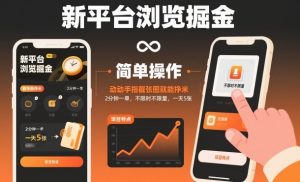 新平台浏览掘金,动动手指截张图就能挣米,2分钟一单,不限时不限量,一天5张【揭秘】-翻身站