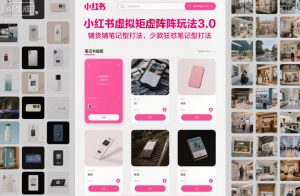 小红书虚拟矩阵玩法3.0，铺货铺笔记型打法，少款狂怼笔记型打法-翻身站