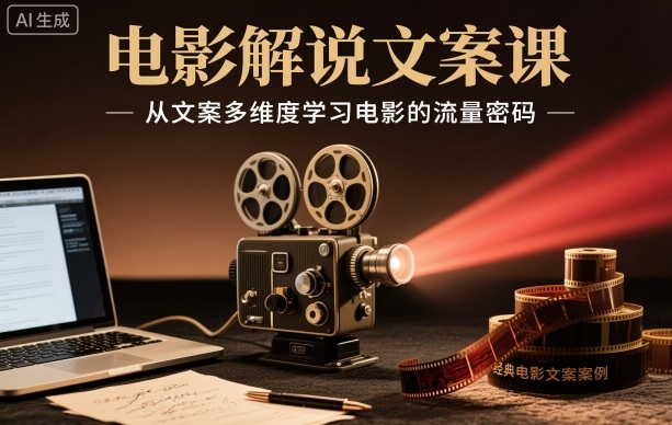 电影解说文案课，从文案多维度学习电影的流量密码-翻身站
