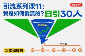 引流系列课11：我是如何截流的？日引30人【文档】-翻身站