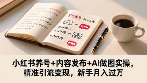 小红书养号+内容发布+AI做图实操，精准引流变现，新手月入过万-翻身站
