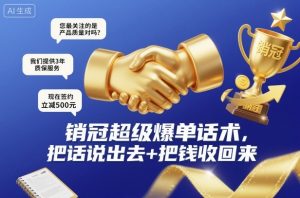 销冠超级爆单话术，把话说出去+把钱收回来-翻身站