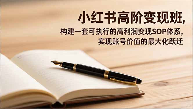 小红书高阶变现班，构建一套可执行的高利润变现SOP体系，实现账号价值的最大化跃迁-翻身站
