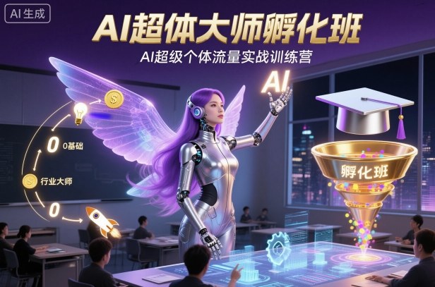 AI超体大师孵化班,AI超级个体流量实战训练营-翻身站