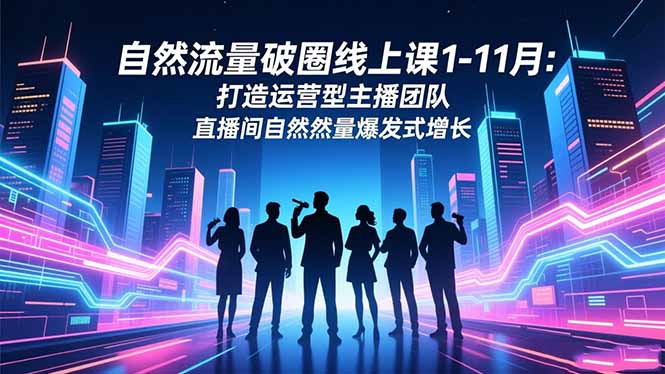 自然流量破圈线上课1-11月:打造运营型主播团队 直播间自然流量爆发式增长-翻身站