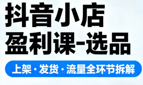 抖音小店盈利课-选品·上架·发货·流量全环节拆解-翻身站