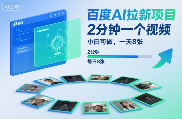 百度AI拉新项目，2分钟一个视频，小白可做，一天8张【附案例+保姆级教程】-翻身站