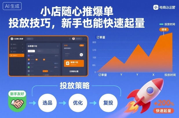 小店随心推爆单投放技巧，新手也能快速起量-翻身站